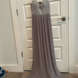 Gray pleated gown. Never worn
